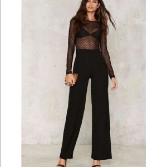 Nasty Gal Pants - Nasty Gal Kool Thing Sheer Jumpsuit